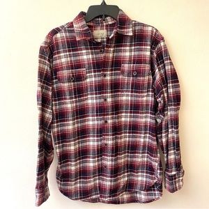 Jachs red plaid flannel button front shirt size medium
